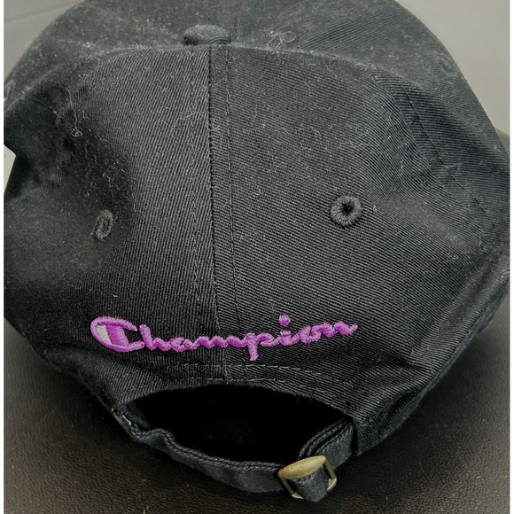 NEW - NWT Champion Pride Rainbow Colors Logo Back Strap Adjustable Black Cap - Picture 2 of 7